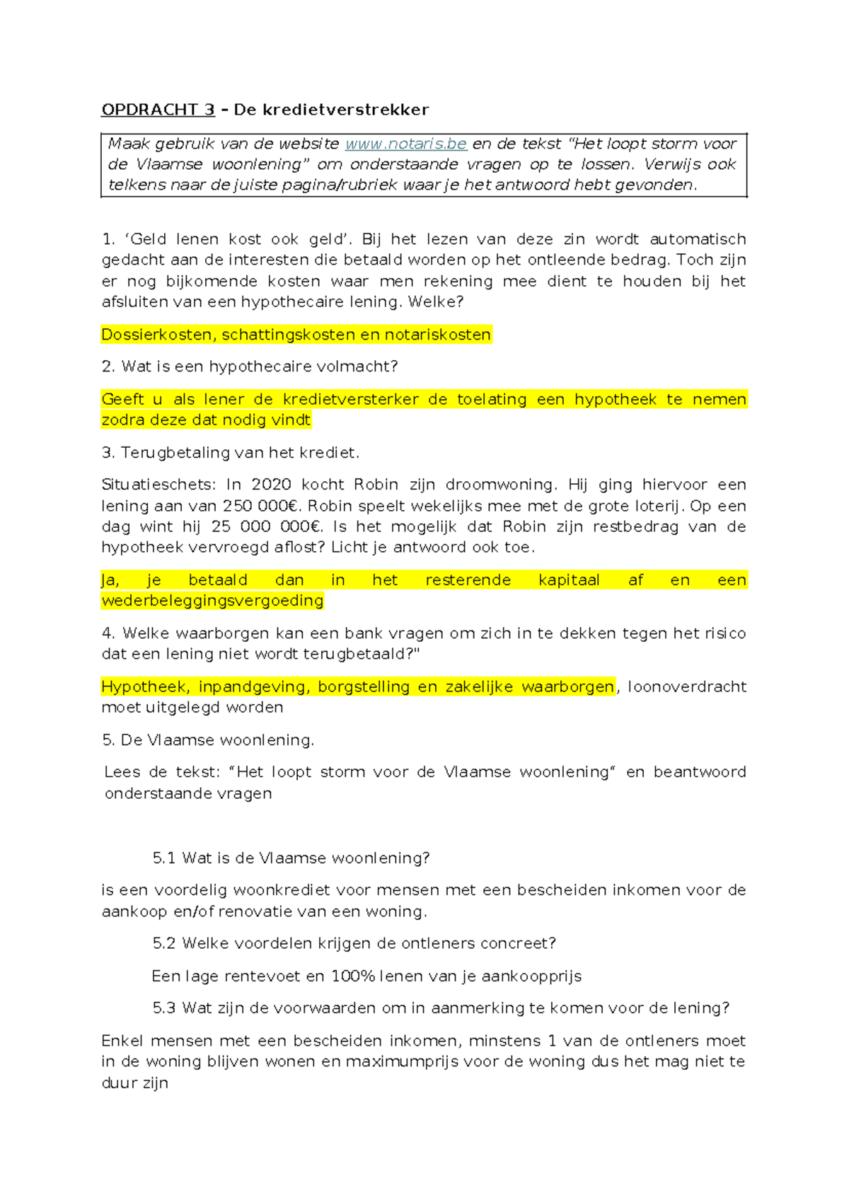 lenen voor notariskosten